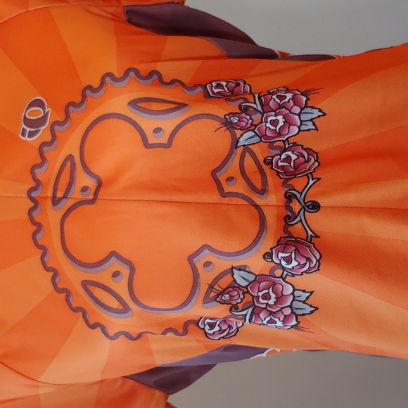 Pearl Izumi Cycling Top Women's Orange Floral Print size XL - Picture 4 of 15